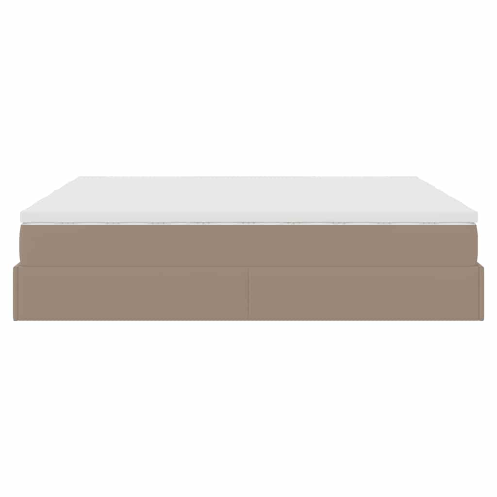 vidaXL Ottoman-Bett mit Matratzen Cappuccino 200x200cm Kunstleder