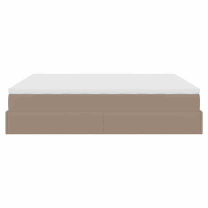vidaXL Ottoman-Bett mit Matratzen Cappuccino 200x200cm Kunstleder
