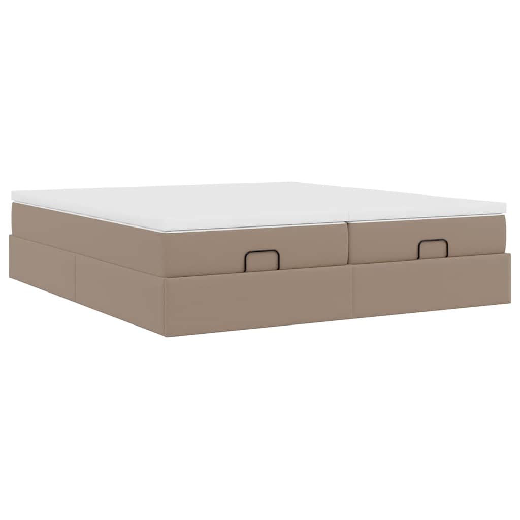 vidaXL Ottoman-Bett mit Matratzen Cappuccino 200x200cm Kunstleder