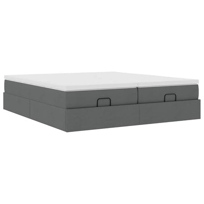 vidaXL Ottoman-Bett mit Matratzen Dunkelgrau 160x200 cm Stoff