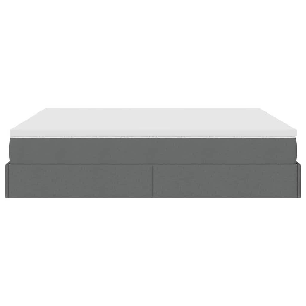 vidaXL Ottoman-Bett mit Matratzen Dunkelgrau 160x200 cm Stoff