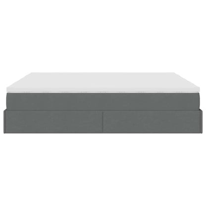 vidaXL Ottoman-Bett mit Matratzen Dunkelgrau 160x200 cm Stoff