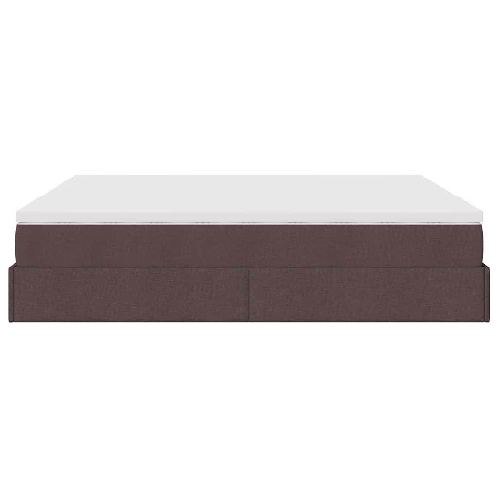 vidaXL Ottoman-Bett mit Matratzen Dunkelbraun 160x200 cm Stoff