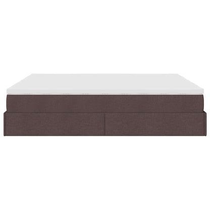 vidaXL Ottoman-Bett mit Matratzen Dunkelbraun 160x200 cm Stoff