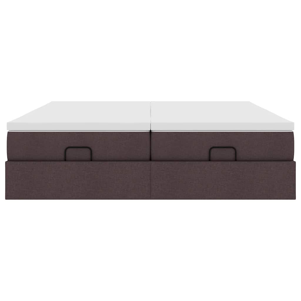 vidaXL Ottoman-Bett mit Matratzen Dunkelbraun 160x200 cm Stoff