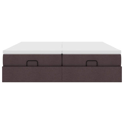 vidaXL Ottoman-Bett mit Matratzen Dunkelbraun 160x200 cm Stoff