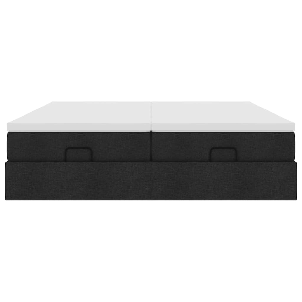 vidaXL Ottoman-Bett mit Matratzen Schwarz 180x200 cm Stoff