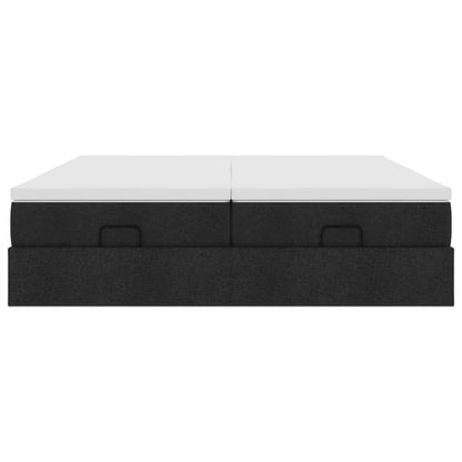 vidaXL Ottoman-Bett mit Matratzen Schwarz 180x200 cm Stoff