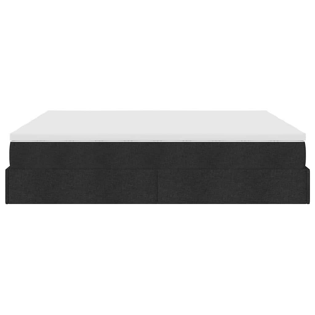 vidaXL Ottoman-Bett mit Matratzen Schwarz 180x200 cm Stoff