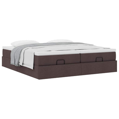 vidaXL Lit ottoman avec matelas Marron foncé 180x200 cm Tissu