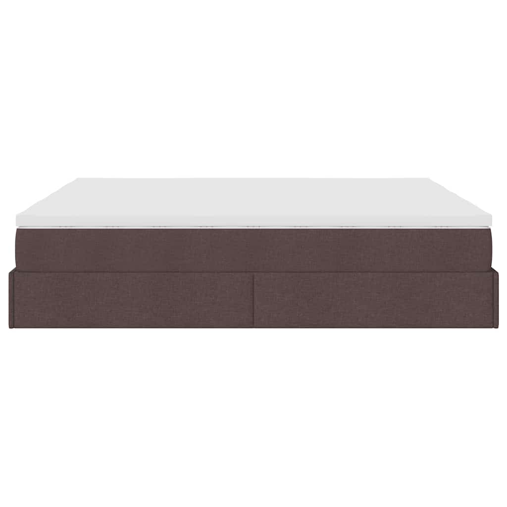 vidaXL Lit ottoman avec matelas Marron foncé 180x200 cm Tissu