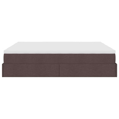 vidaXL Lit ottoman avec matelas Marron foncé 180x200 cm Tissu