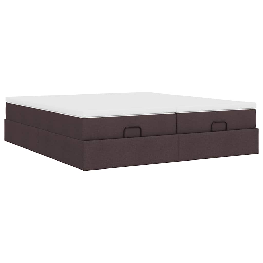 vidaXL Lit ottoman avec matelas Marron foncé 180x200 cm Tissu