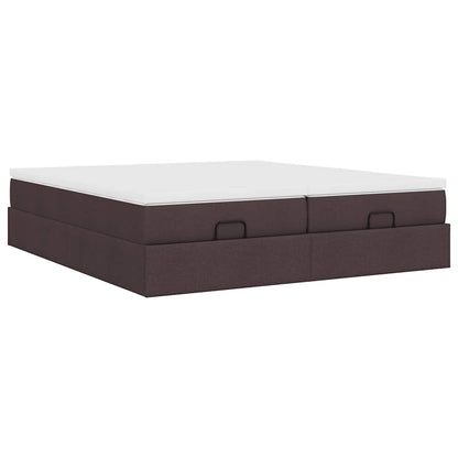 vidaXL Lit ottoman avec matelas Marron foncé 180x200 cm Tissu
