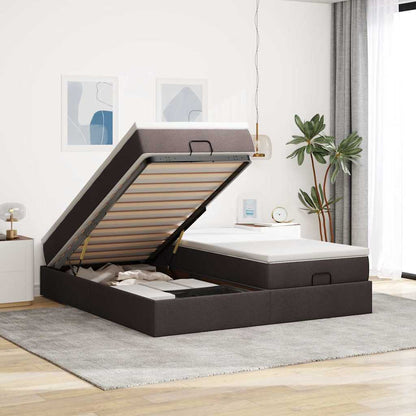 vidaXL Lit ottoman avec matelas Marron foncé 180x200 cm Tissu