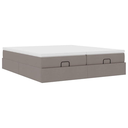 vidaXL Ottoman-Bett mit Matratzen Taupe 180x200 cm Stoff