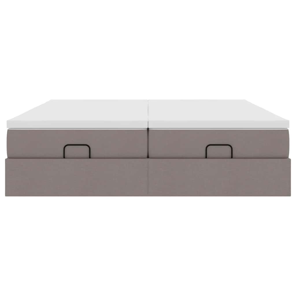 vidaXL Ottoman-Bett mit Matratzen Taupe 180x200 cm Stoff