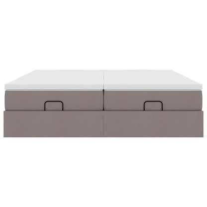 vidaXL Ottoman-Bett mit Matratzen Taupe 180x200 cm Stoff