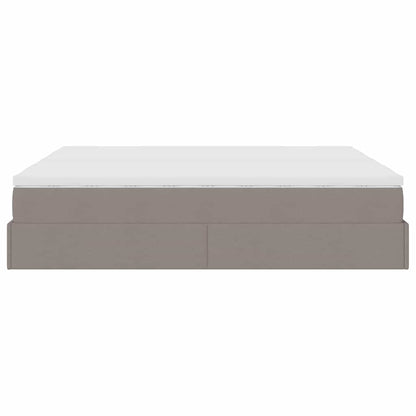 vidaXL Ottoman-Bett mit Matratzen Taupe 180x200 cm Stoff