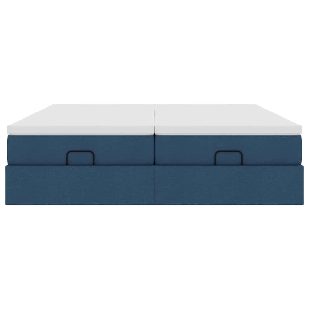 vidaXL Ottoman-Bett mit Matratzen Blau 180x200 cm Stoff