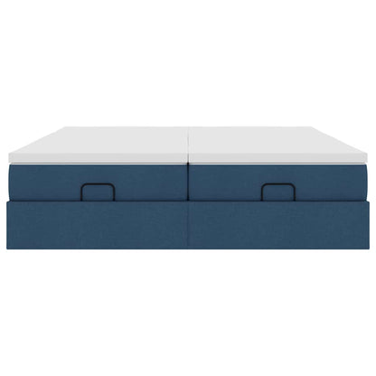 vidaXL Ottoman-Bett mit Matratzen Blau 180x200 cm Stoff