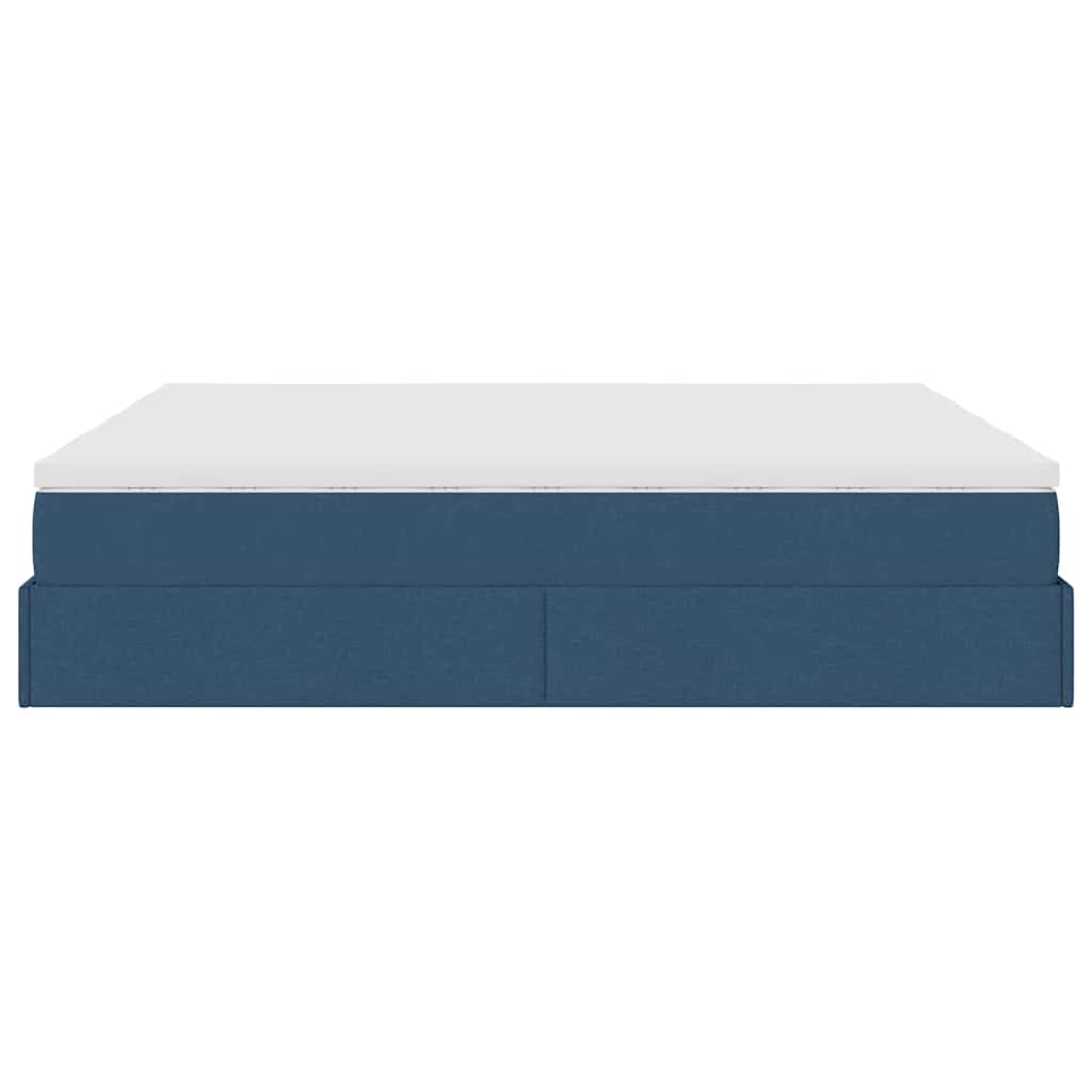 vidaXL Ottoman-Bett mit Matratzen Blau 180x200 cm Stoff