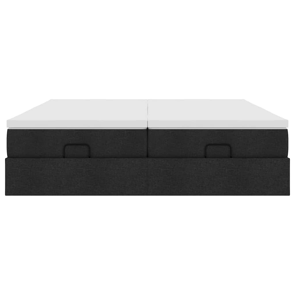 vidaXL Ottoman-Bett mit Matratzen Schwarz 200x200 cm Stoff