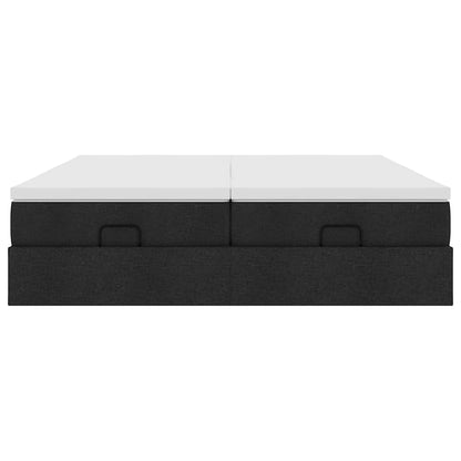vidaXL Ottoman-Bett mit Matratzen Schwarz 200x200 cm Stoff