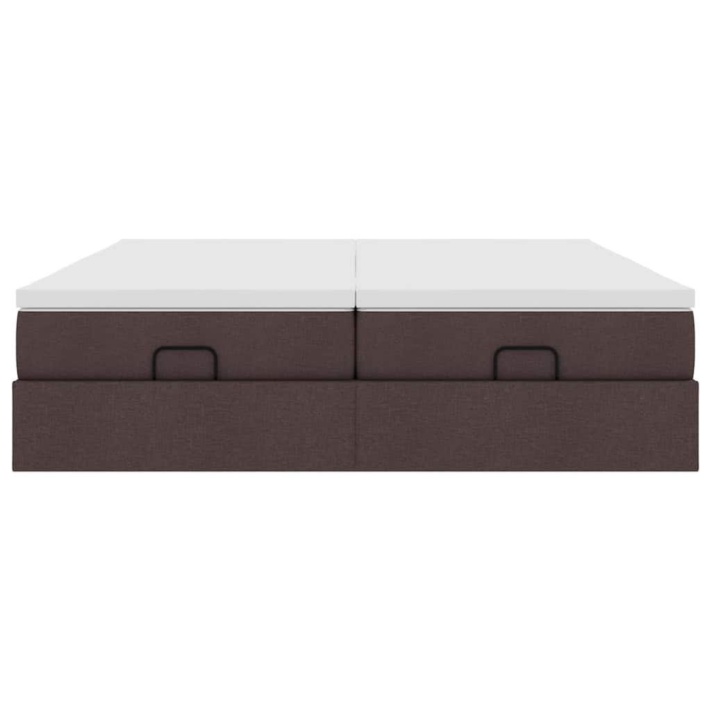 vidaXL Ottoman-Bett mit Matratzen Dunkelbraun 200x200 cm Stoff