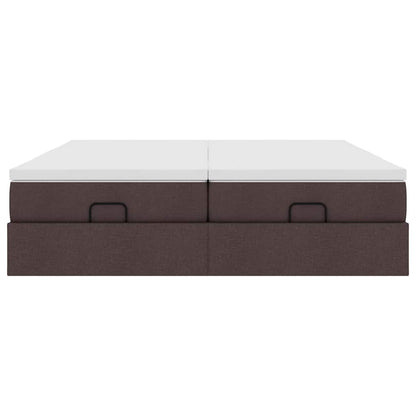 vidaXL Ottoman-Bett mit Matratzen Dunkelbraun 200x200 cm Stoff