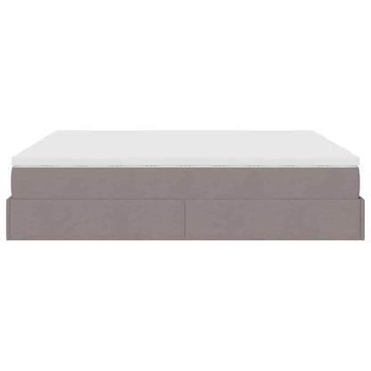 vidaXL Ottoman-Bett mit Matratzen Taupe 200x200 cm Stoff