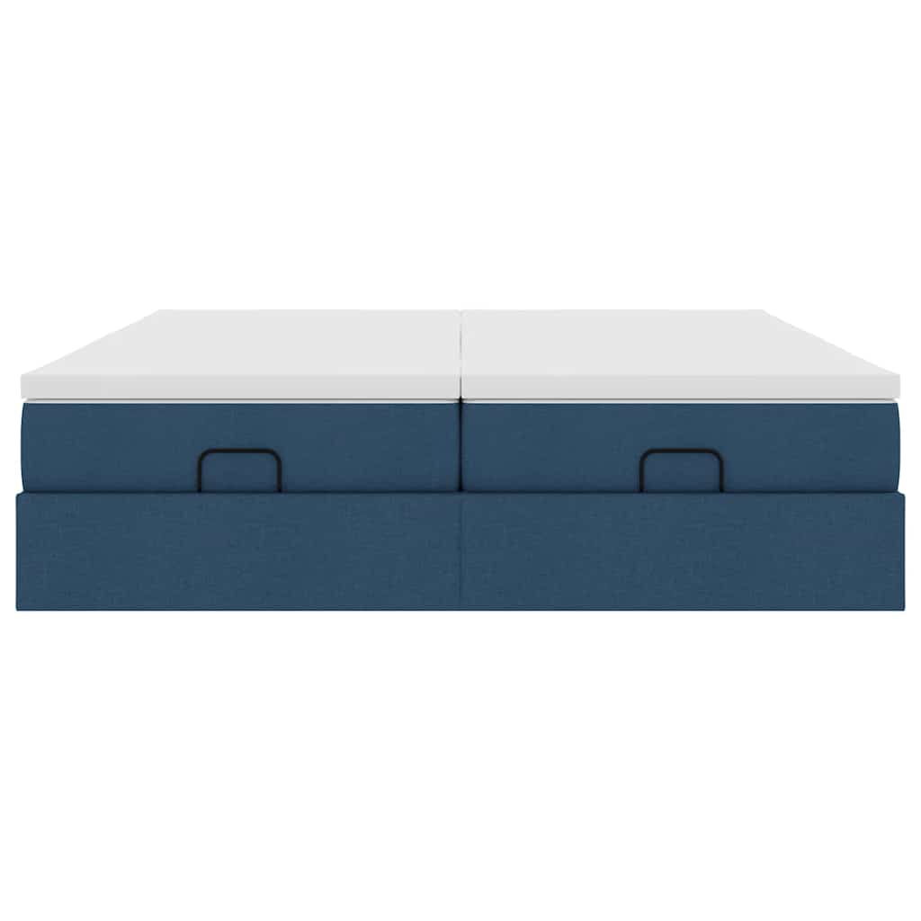 vidaXL Ottoman-Bett mit Matratzen Blau 200x200 cm Stoff
