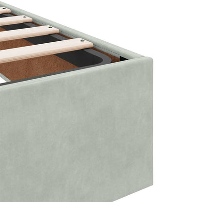 vidaXL Ottoman-Bett mit Matratzen Hellgrau 160x200 cm Samt