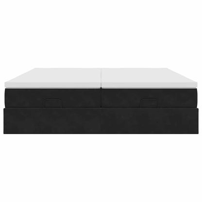 vidaXL Ottoman-Bett mit Matratzen Schwarz 160x200 cm Samt
