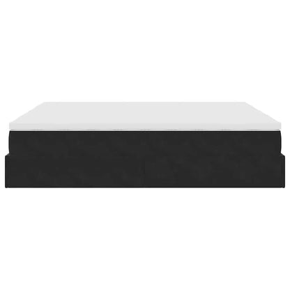 vidaXL Ottoman-Bett mit Matratzen Schwarz 160x200 cm Samt