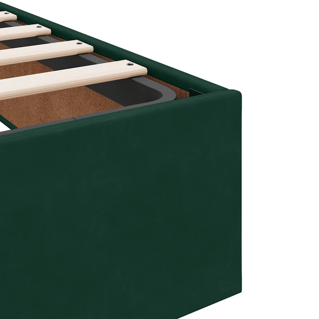 vidaXL Ottoman-Bett mit Matratzen Dunkelgrün 160x200 cm Samt