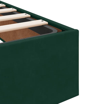 vidaXL Ottoman-Bett mit Matratzen Dunkelgrün 160x200 cm Samt