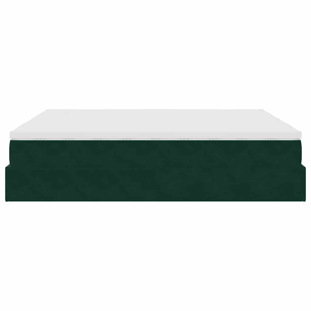 vidaXL Ottoman-Bett mit Matratzen Dunkelgrün 160x200 cm Samt