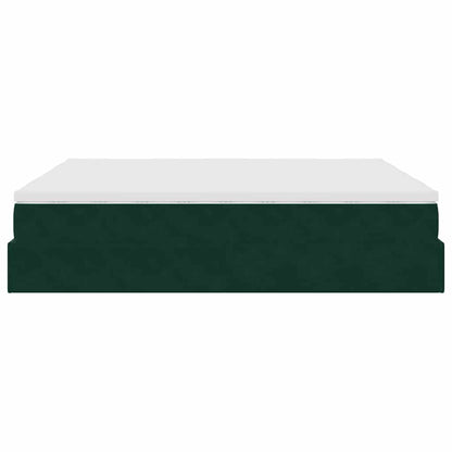 vidaXL Ottoman-Bett mit Matratzen Dunkelgrün 160x200 cm Samt
