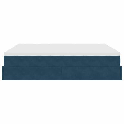 vidaXL Ottoman-Bett mit Matratzen Dunkelblau 160x200 cm Samt