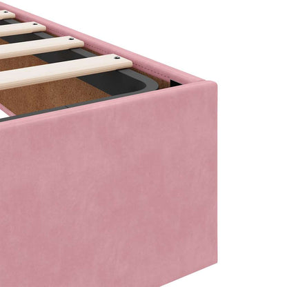 vidaXL Ottoman-Bett mit Matratzen Rosa 160x200 cm Samt
