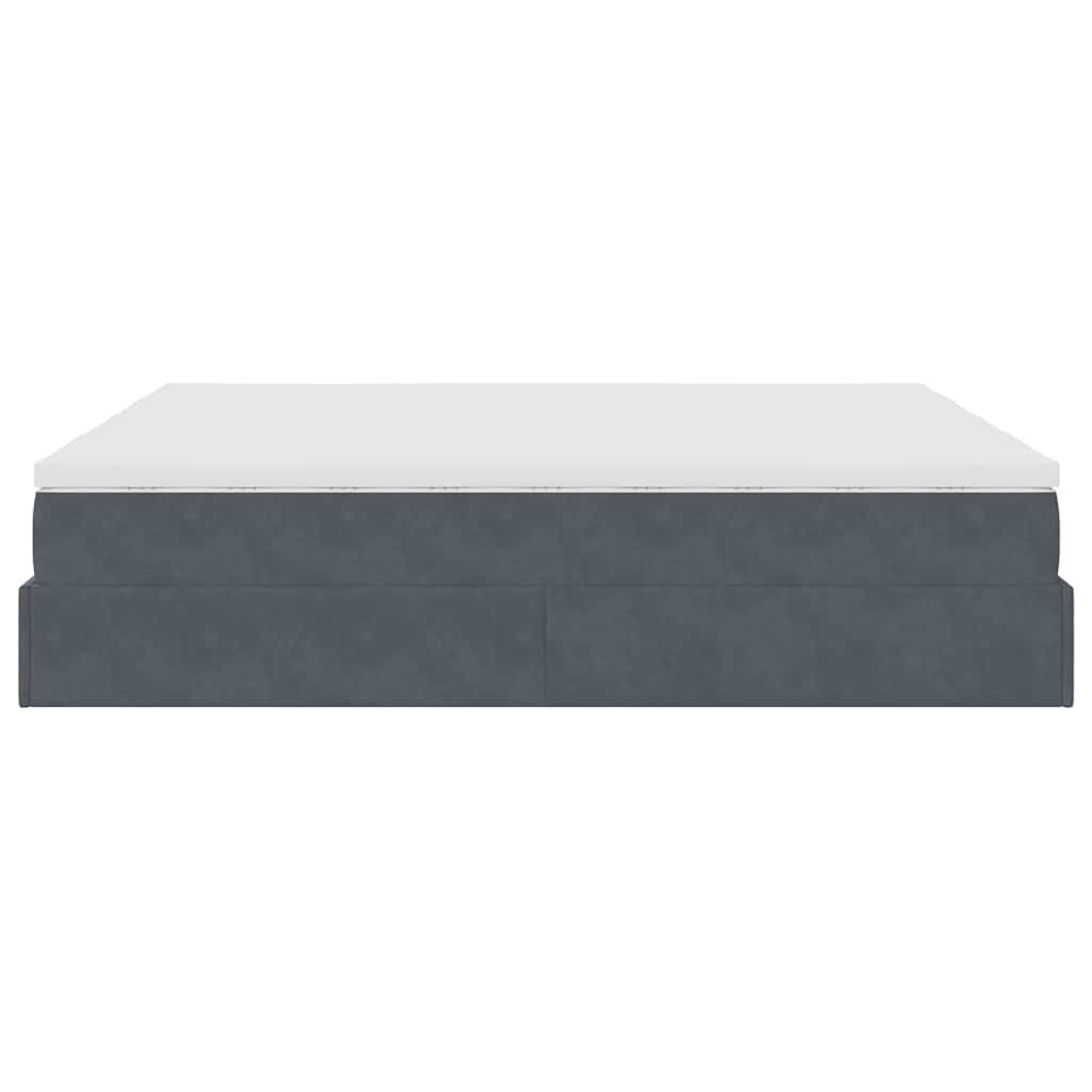 vidaXL Ottoman-Bett mit Matratzen Dunkelgrau 180x200 cm Samt