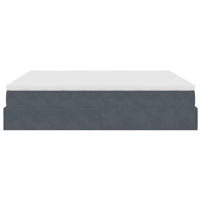 vidaXL Ottoman-Bett mit Matratzen Dunkelgrau 180x200 cm Samt