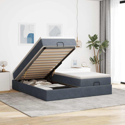 vidaXL Ottoman-Bett mit Matratzen Dunkelgrau 180x200 cm Samt