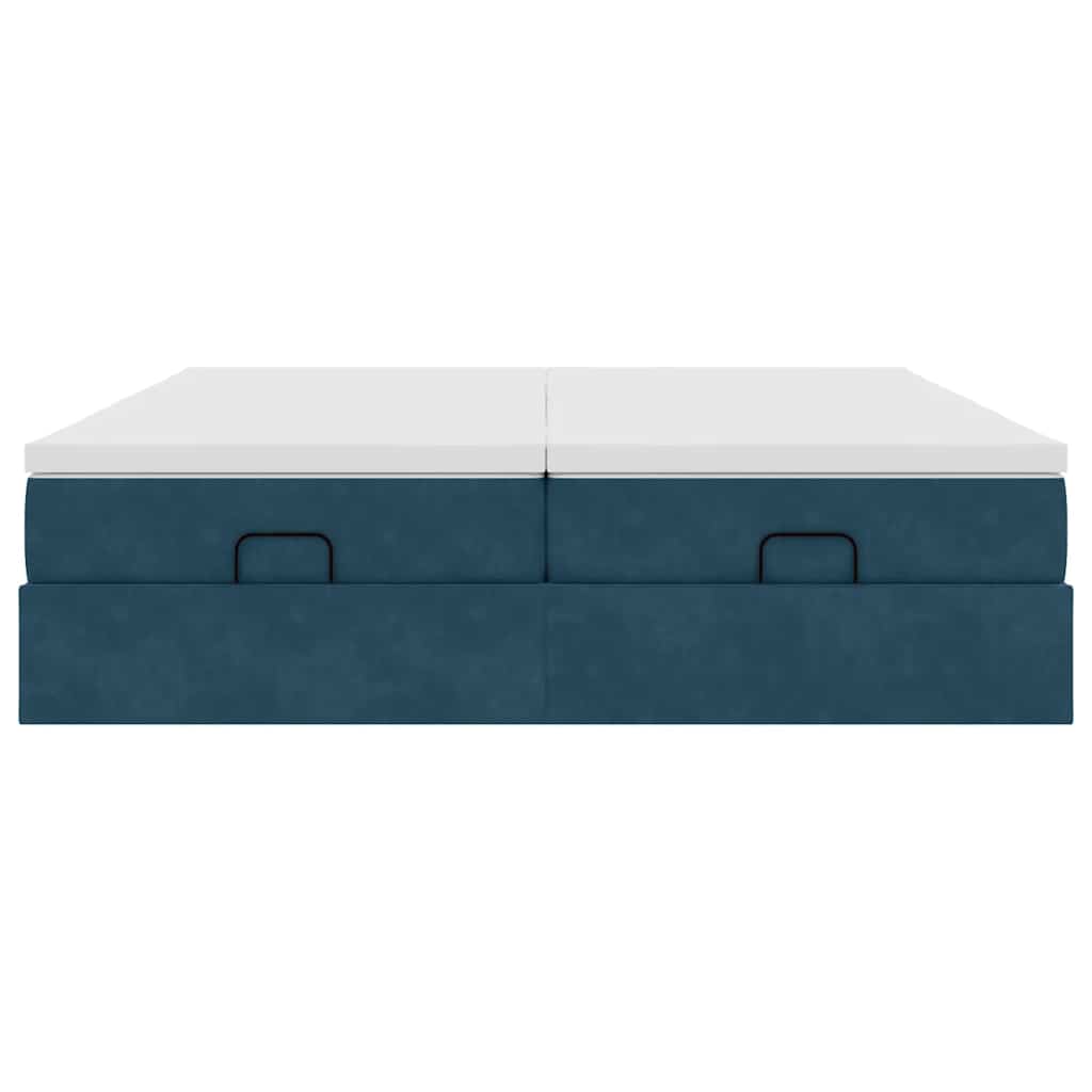 vidaXL Ottoman-Bett mit Matratzen Dunkelblau 180x200 cm Samt