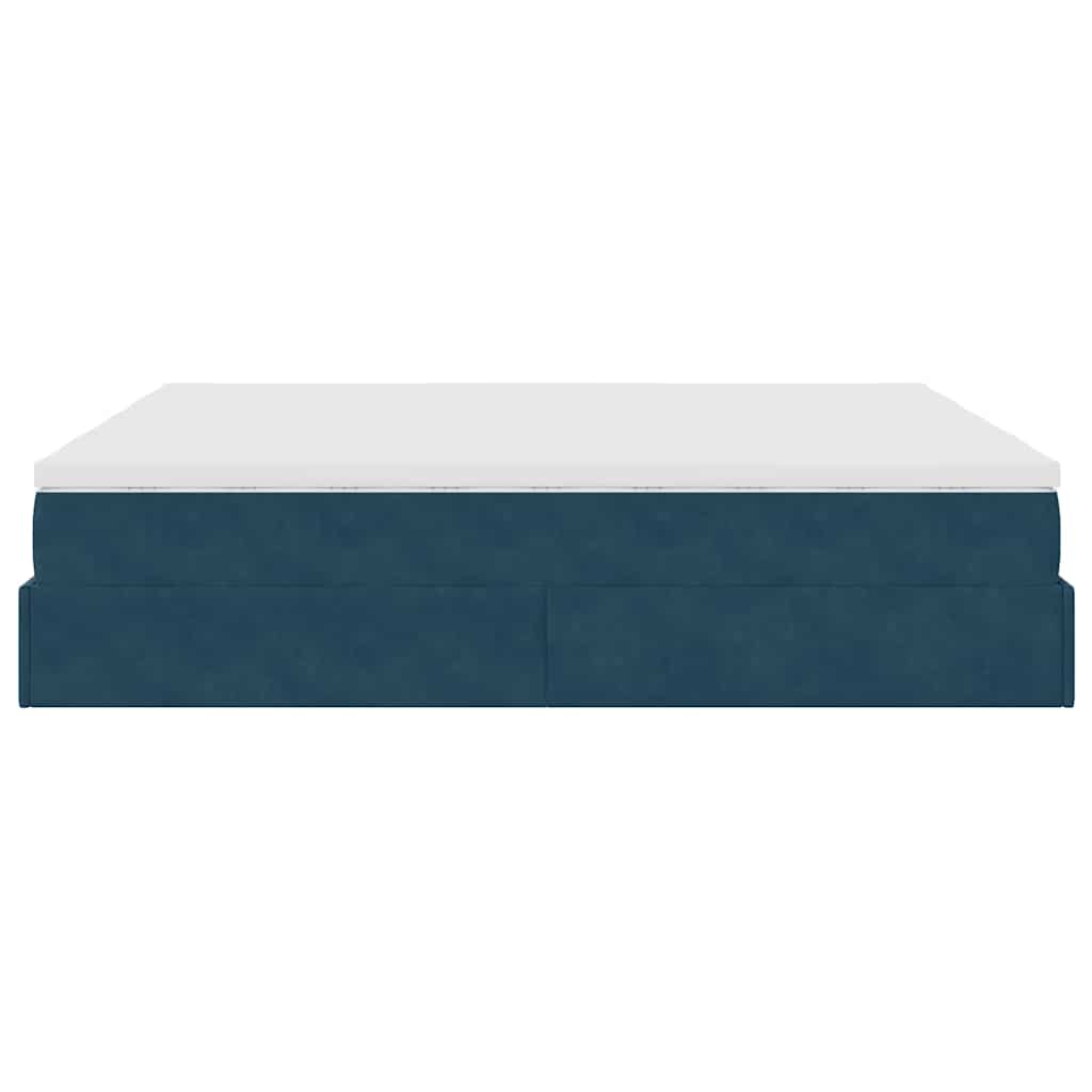 vidaXL Ottoman-Bett mit Matratzen Dunkelblau 180x200 cm Samt