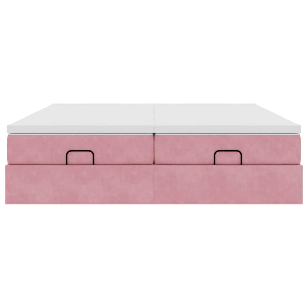 vidaXL Ottoman-Bett mit Matratzen Rosa 180x200 cm Samt
