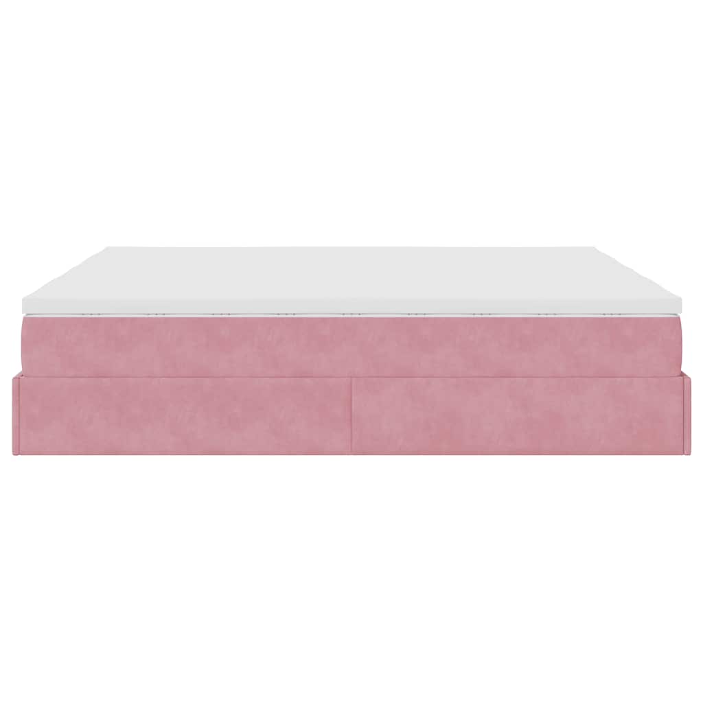 vidaXL Ottoman-Bett mit Matratzen Rosa 180x200 cm Samt