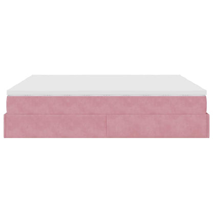 vidaXL Ottoman-Bett mit Matratzen Rosa 180x200 cm Samt