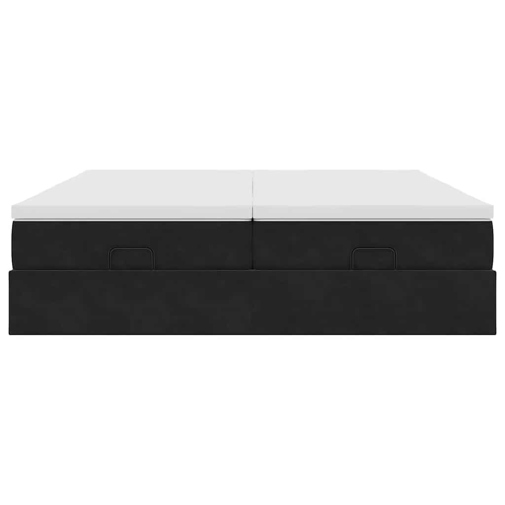 vidaXL Ottoman-Bett mit Matratzen Schwarz 200x200 cm Samt